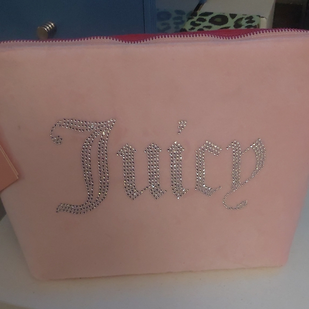 Juicy Couture Pink Cosmetic Bag with Sparkling Logo
